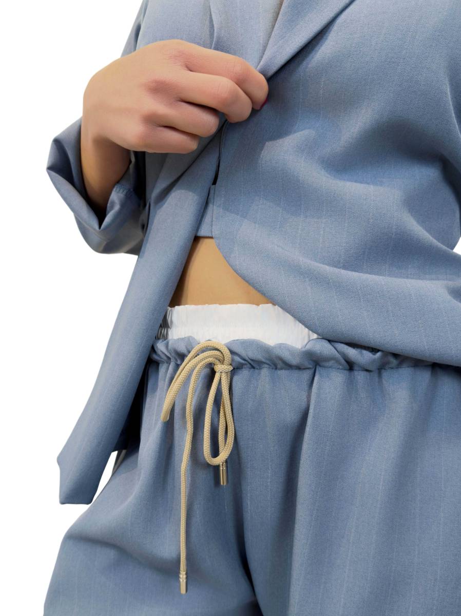 Pantalone balloon gessato - PL2607