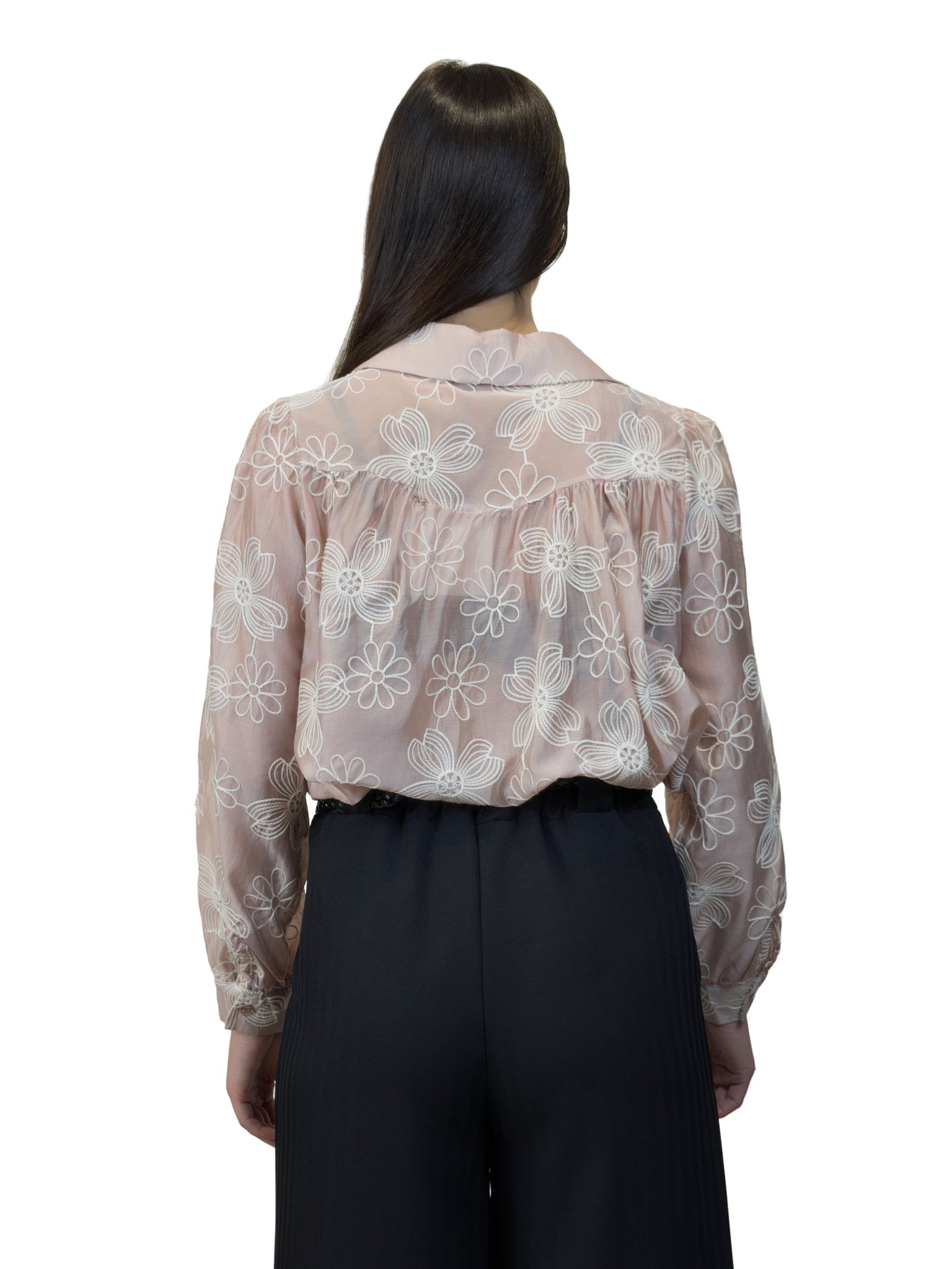 Camicia con fiori ricamati - CM2611
