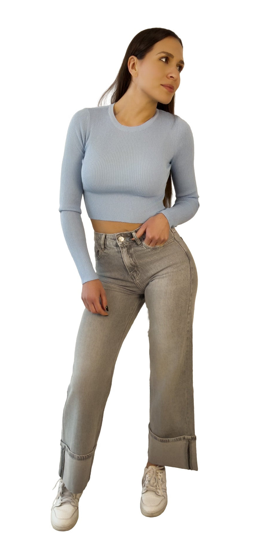 Jeans con maxi ribalta - JS2616
