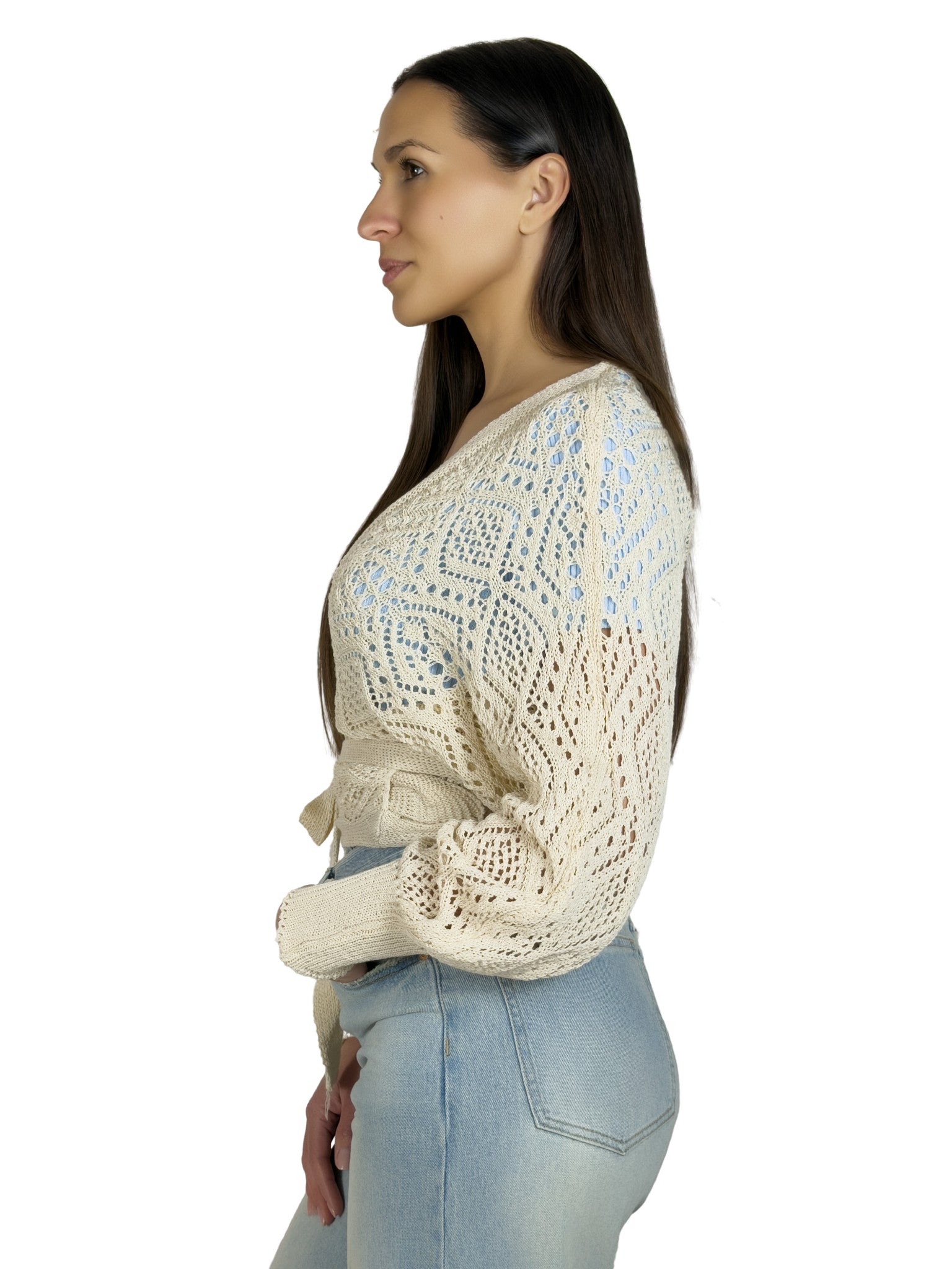 Cardigan traforato  incrociato - MA2641