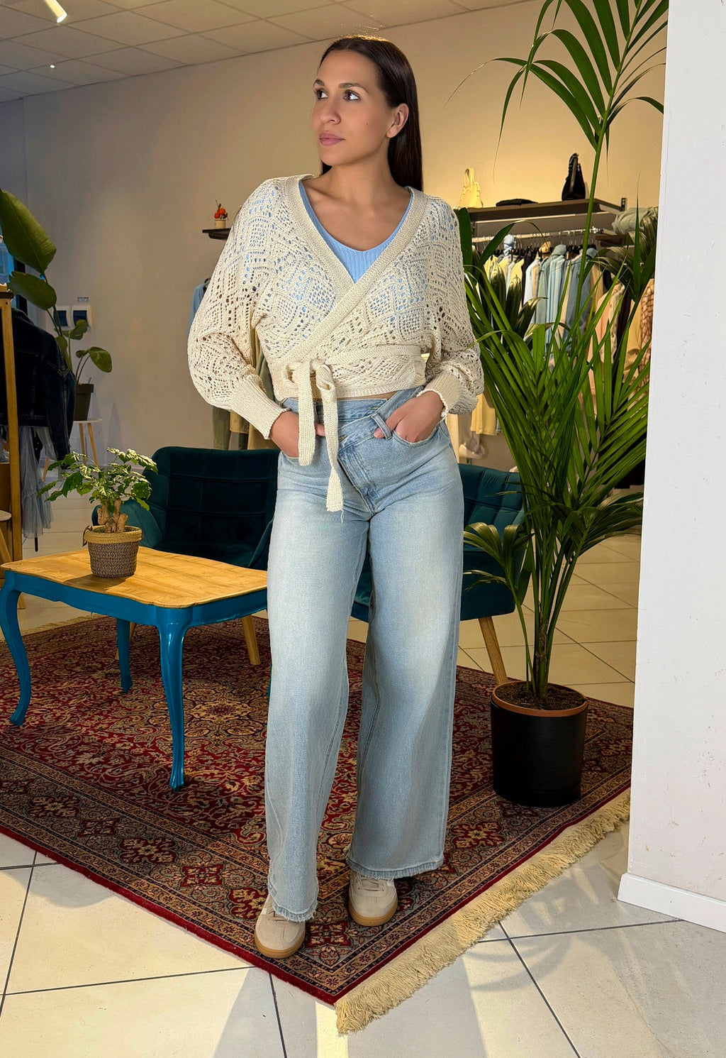 Cardigan traforato  incrociato - MA2641