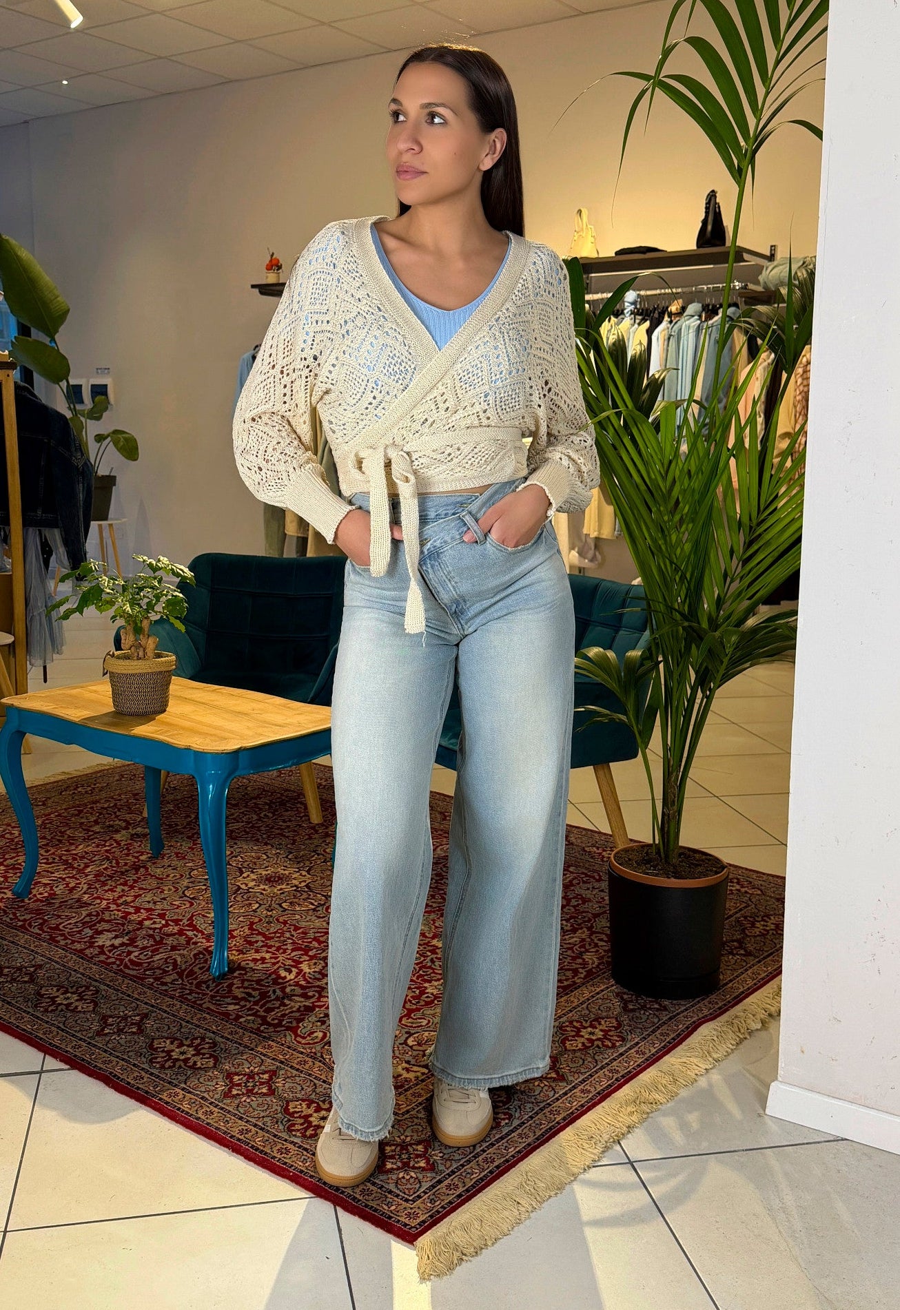 Cardigan traforato  incrociato - MA2641