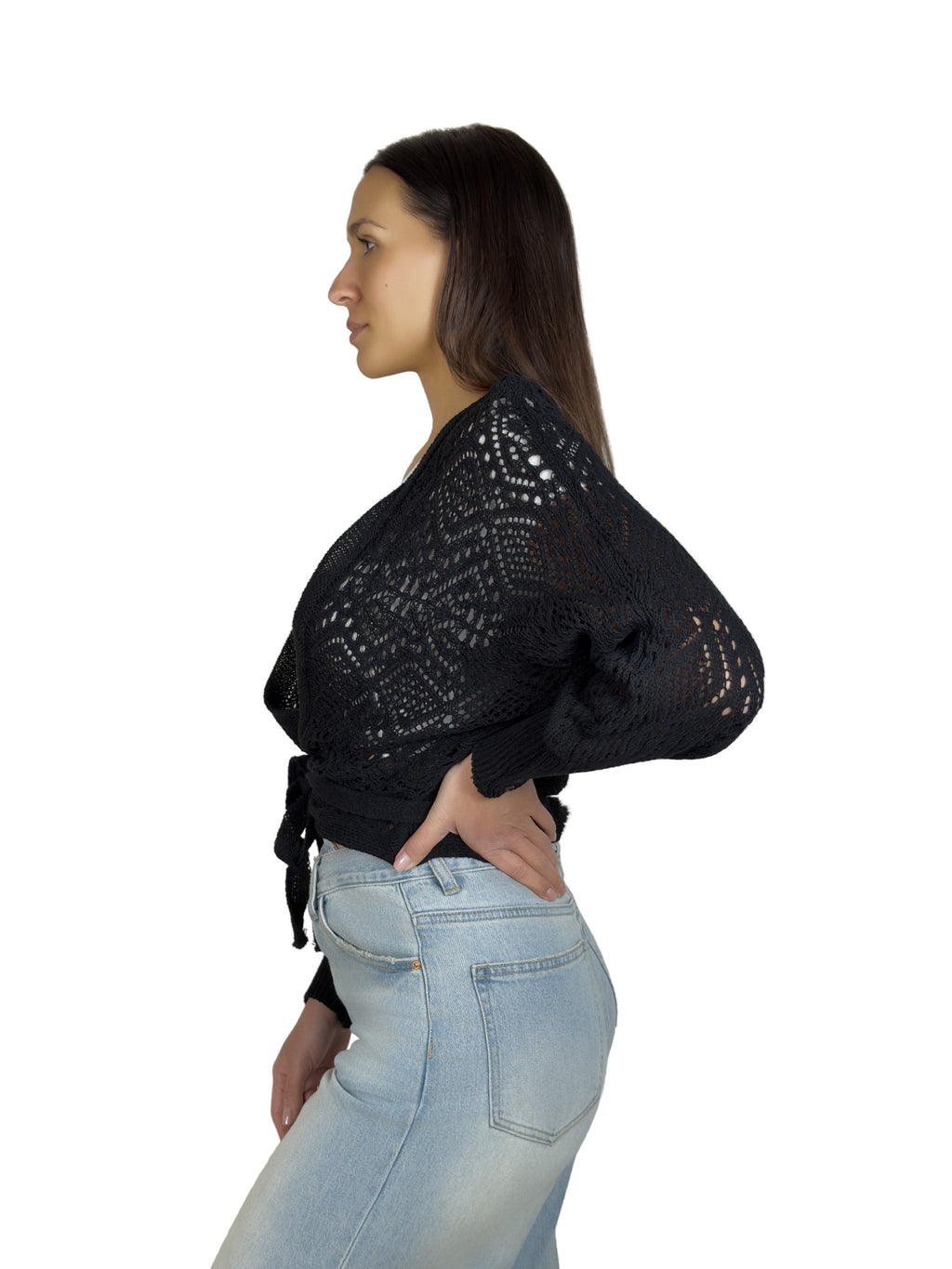 Cardigan traforato  incrociato - MA2641