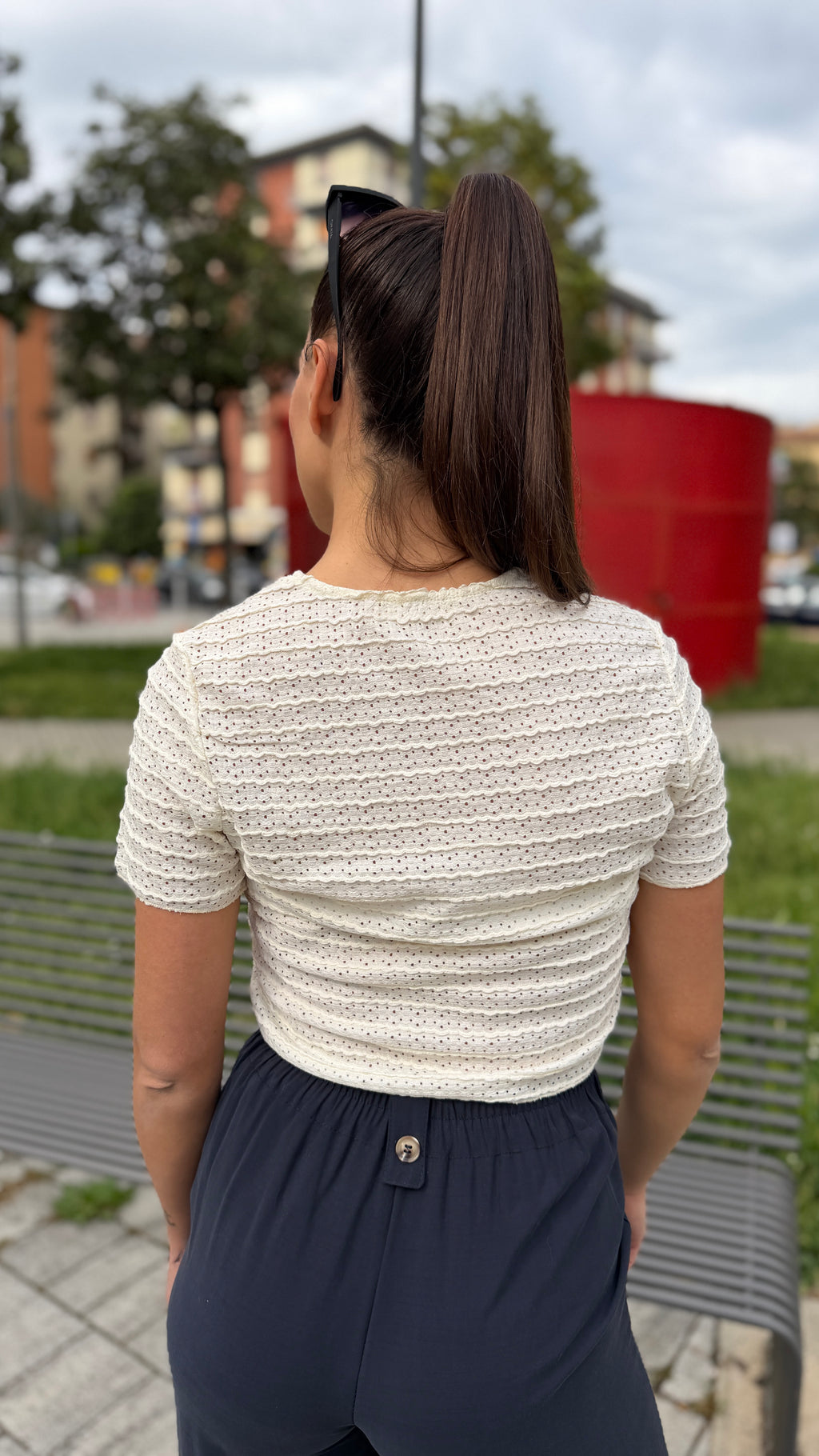 T-shirt crop traforata - TS2615