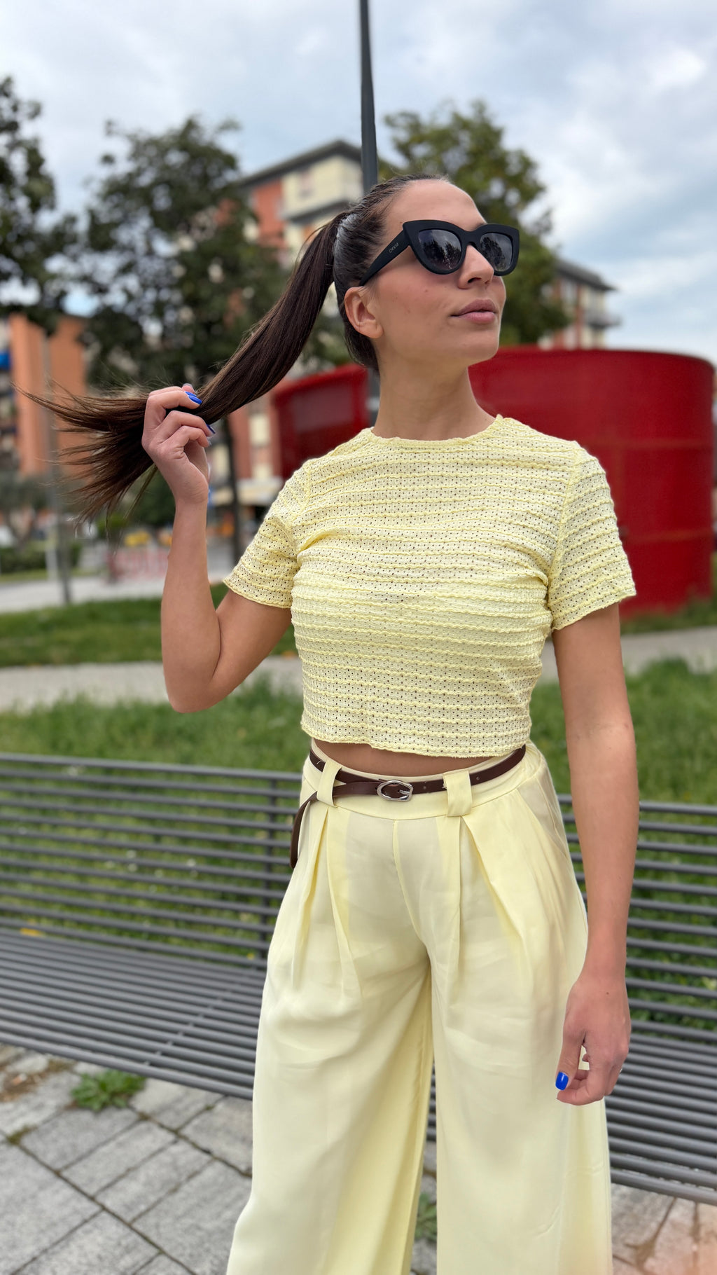 T-shirt crop traforata - TS2615
