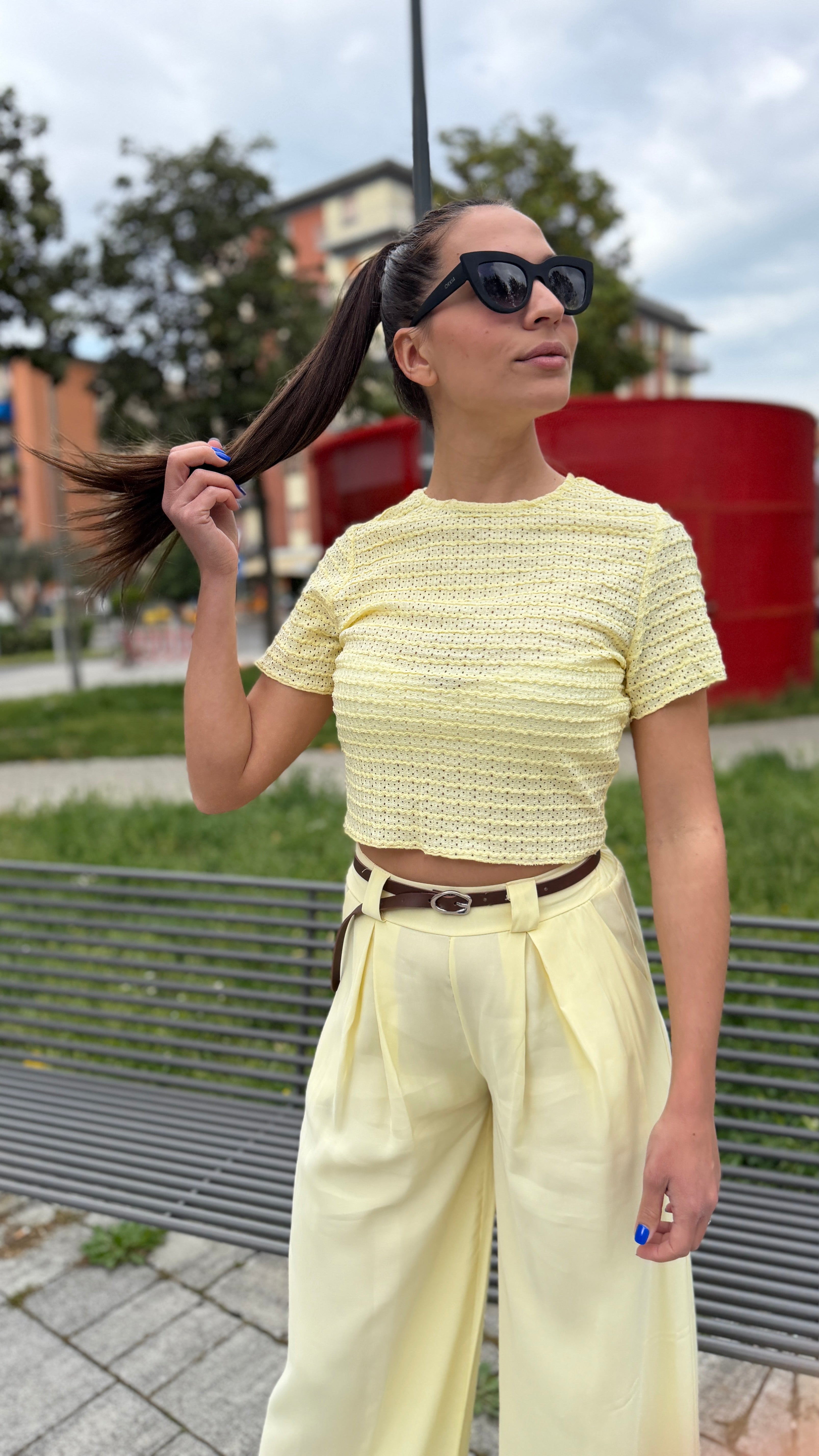 T-shirt crop traforata - TS2615