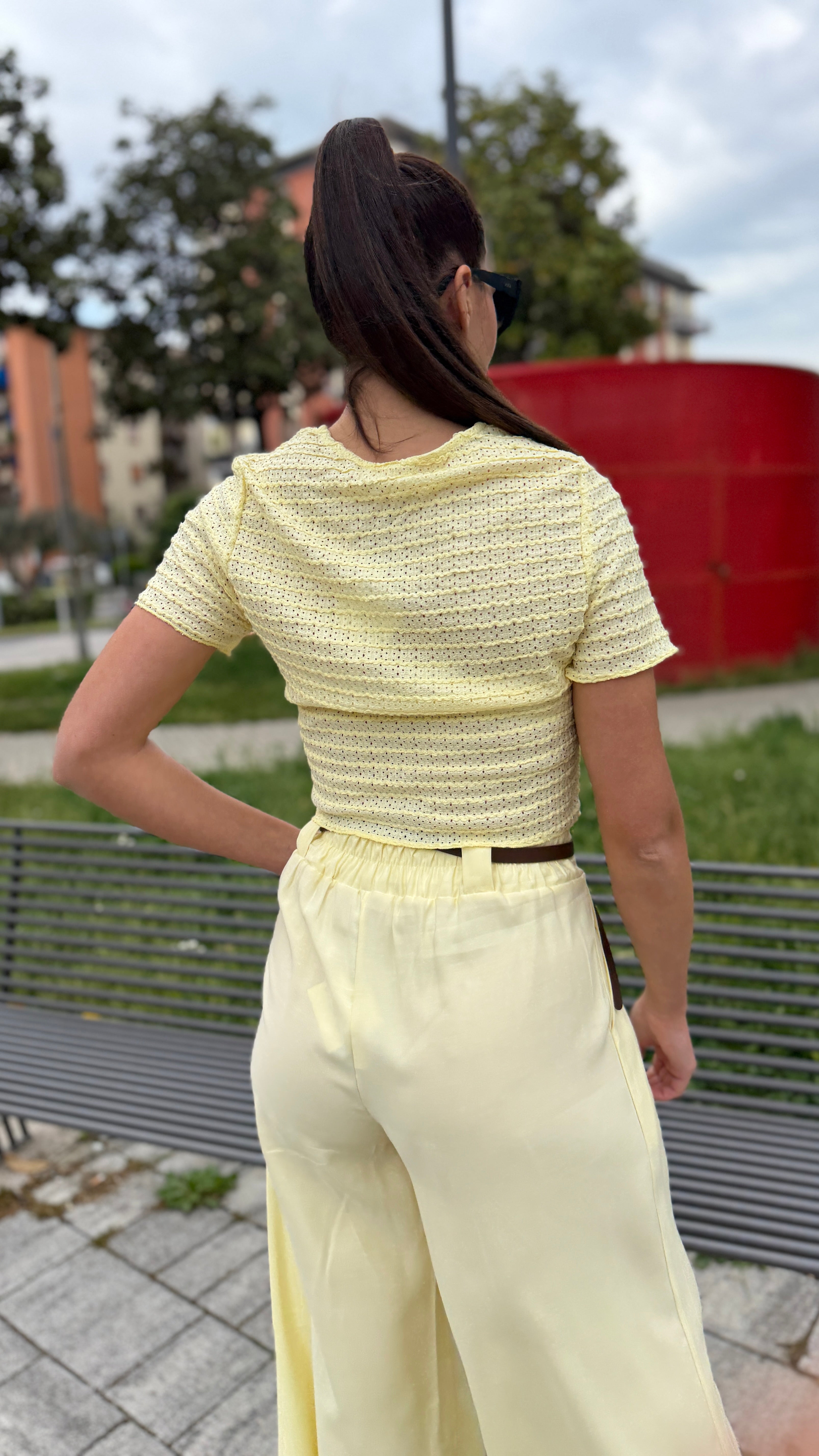 T-shirt crop traforata - TS2615
