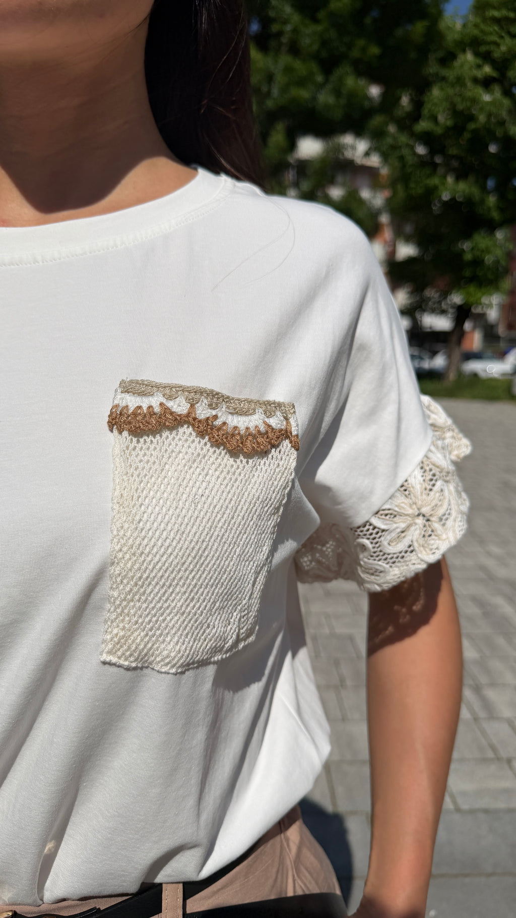 T-shirt con pizzo - TS2617