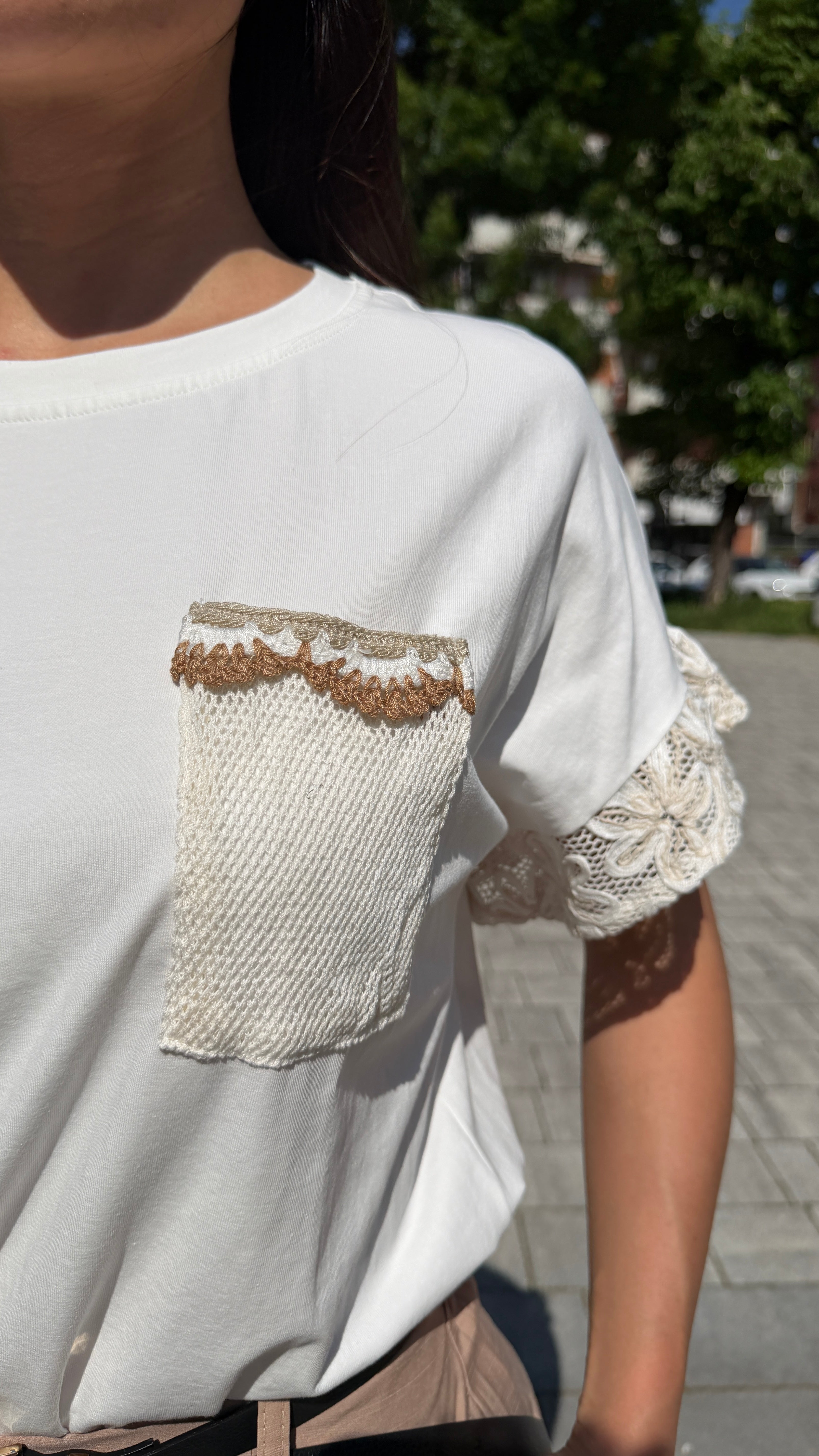 T-shirt con pizzo - TS2617