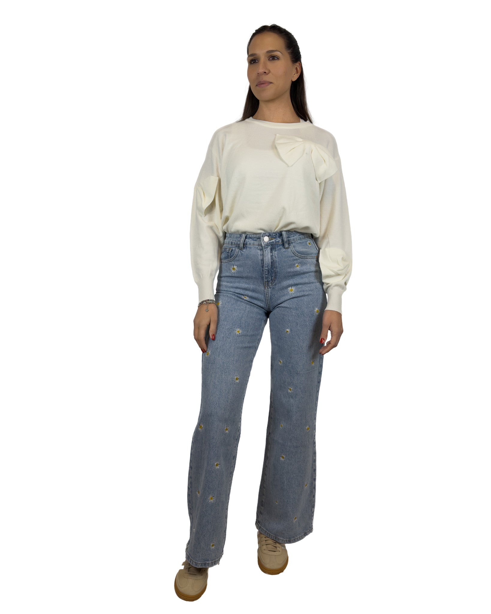 Jeans con margherite - JS2601