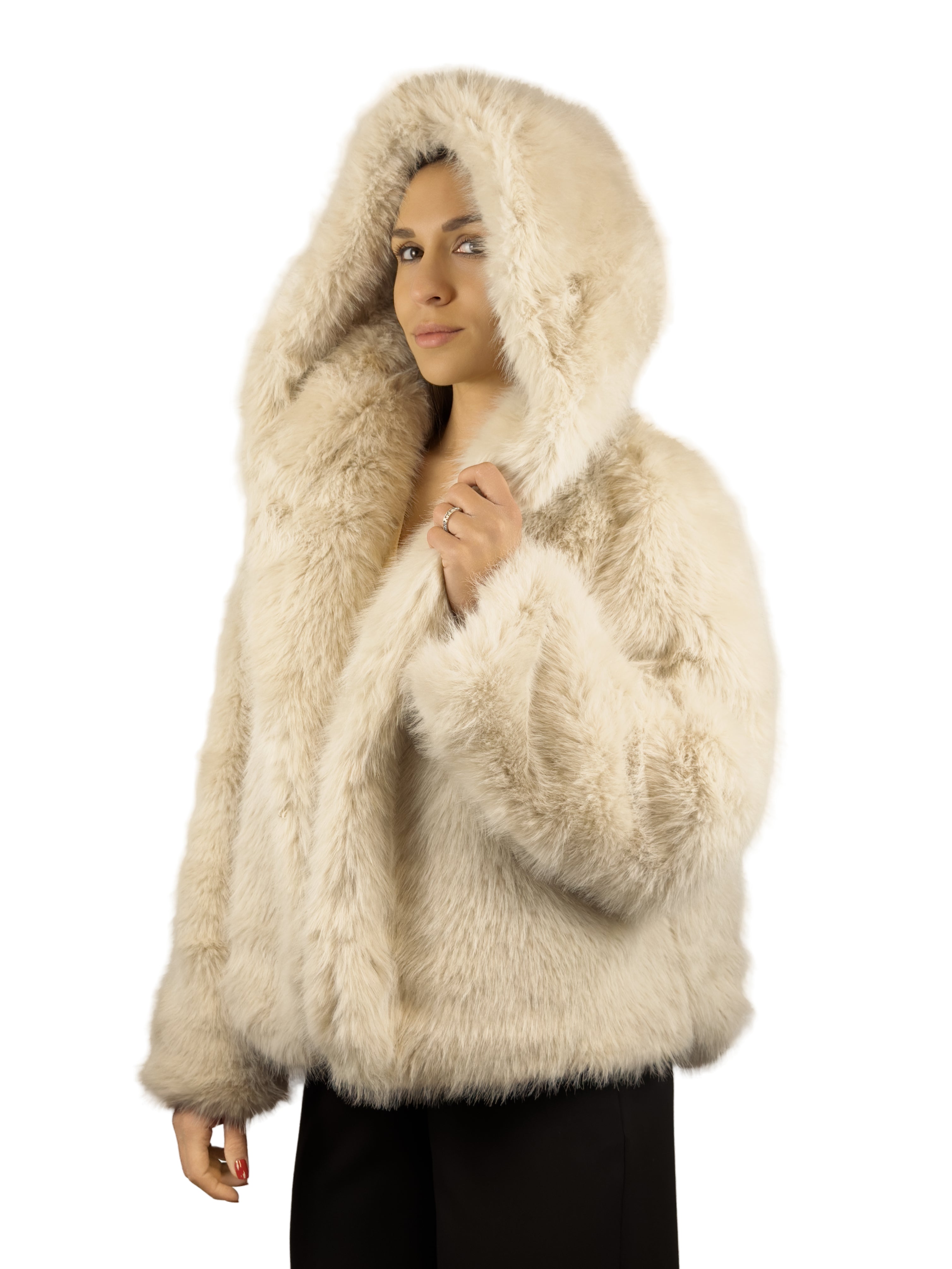 Eco pelliccia con cappuccio - PE2605