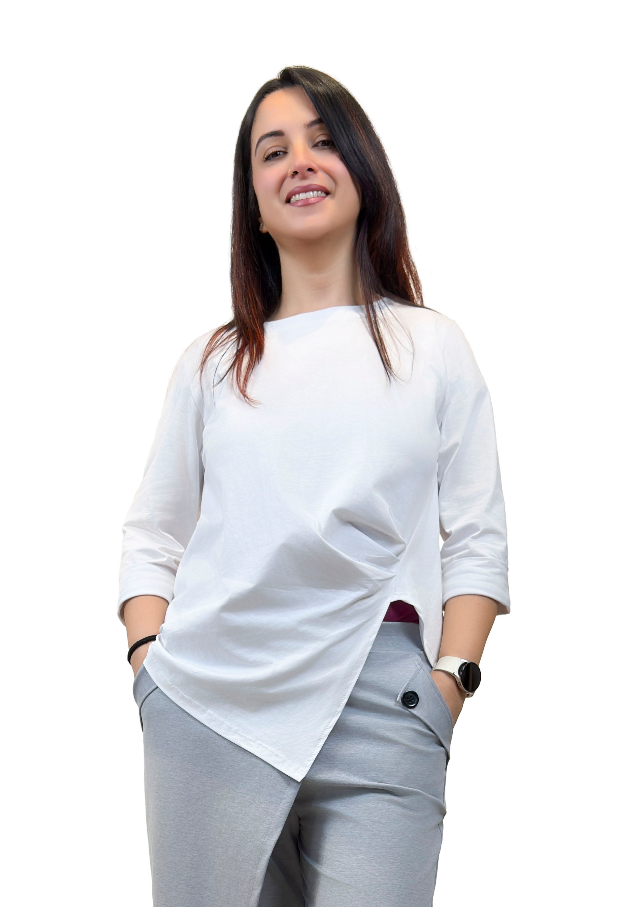 Maglia in cotone asimmetrica - MA2619