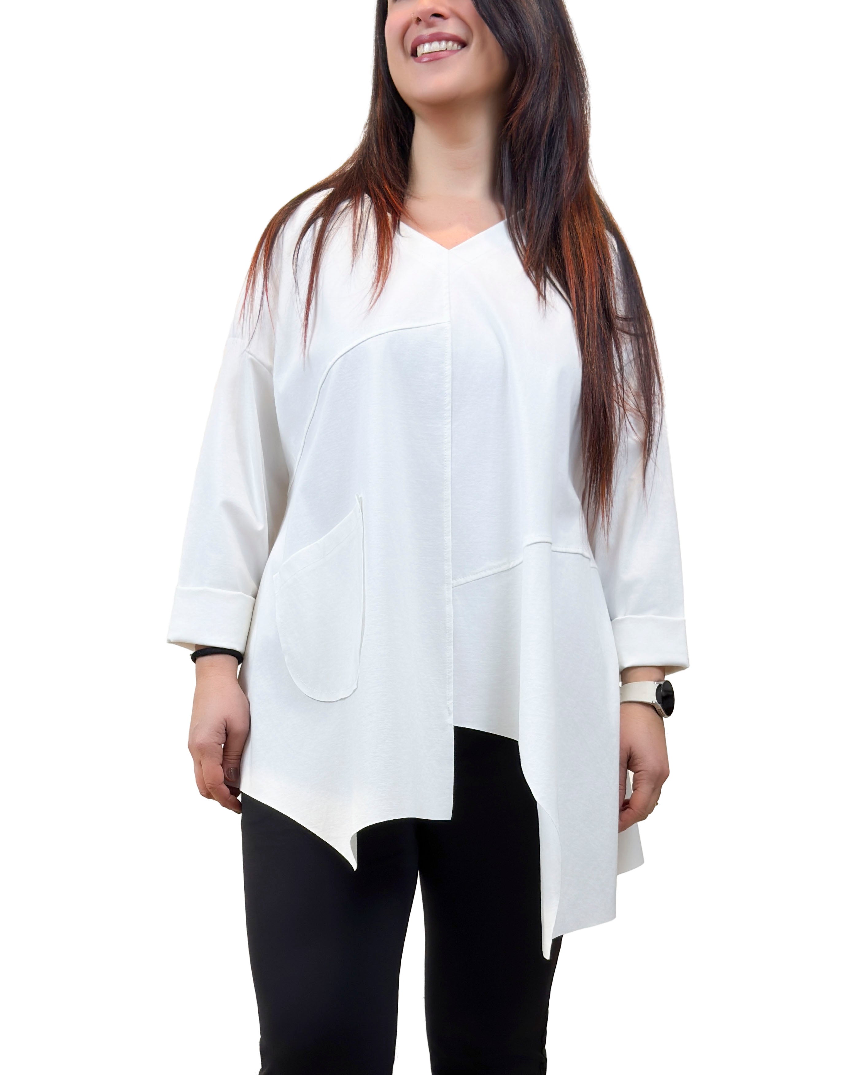 Maglia asimmetrica collo a V - MA2616