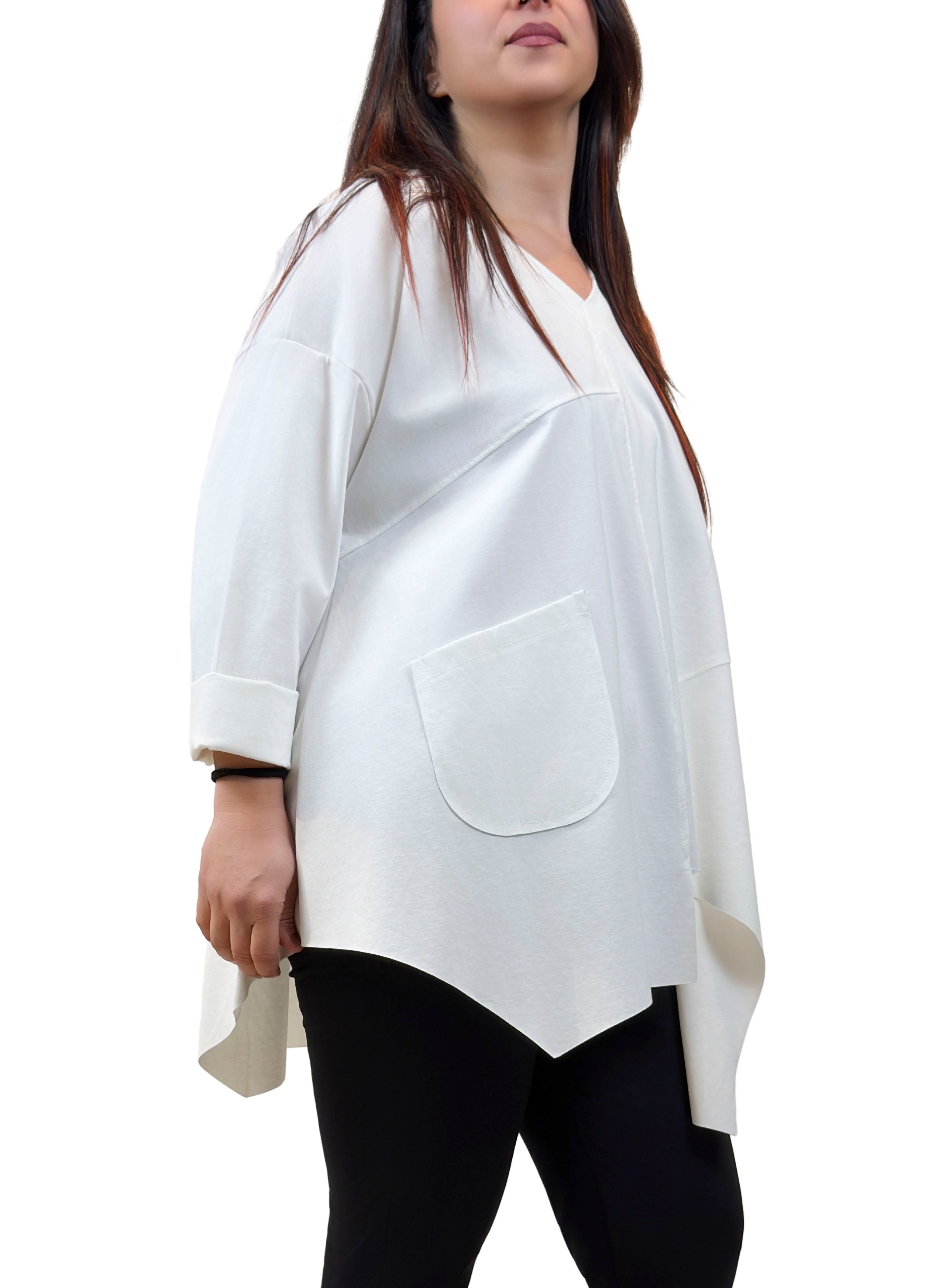 Maglia asimmetrica collo a V - MA2616