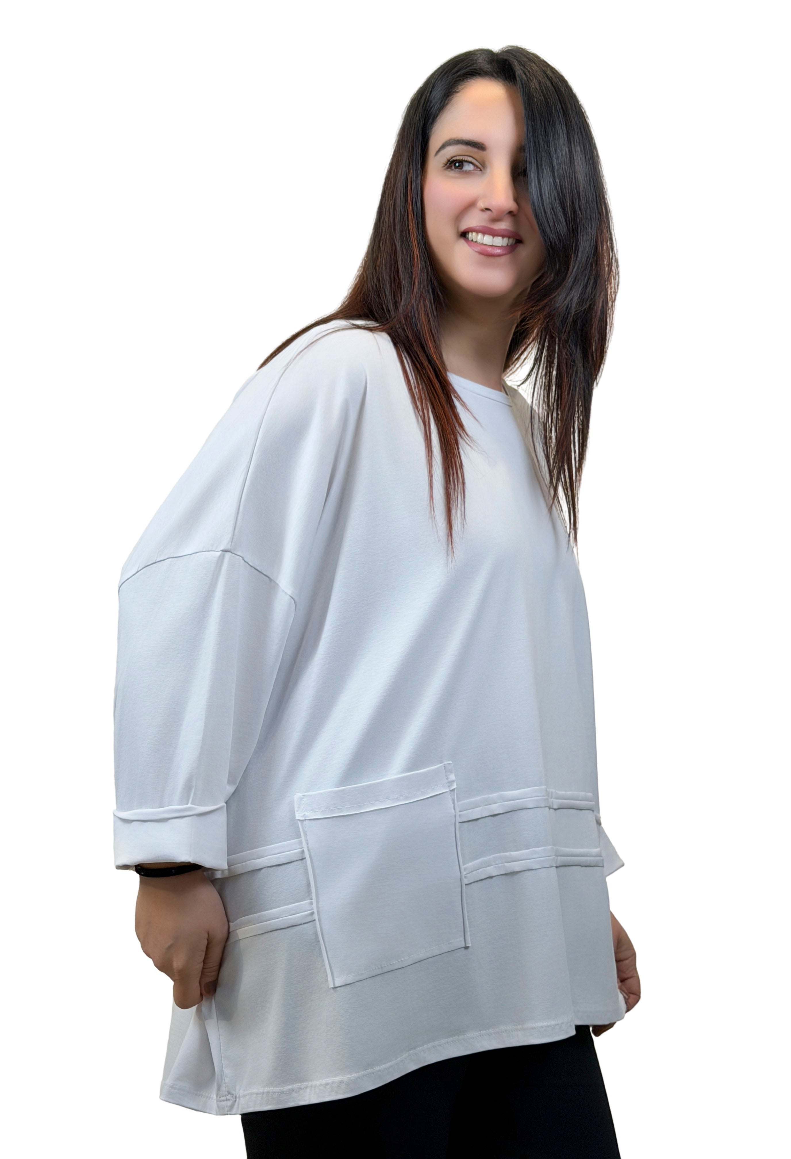 Maglia over bianca - MA2617