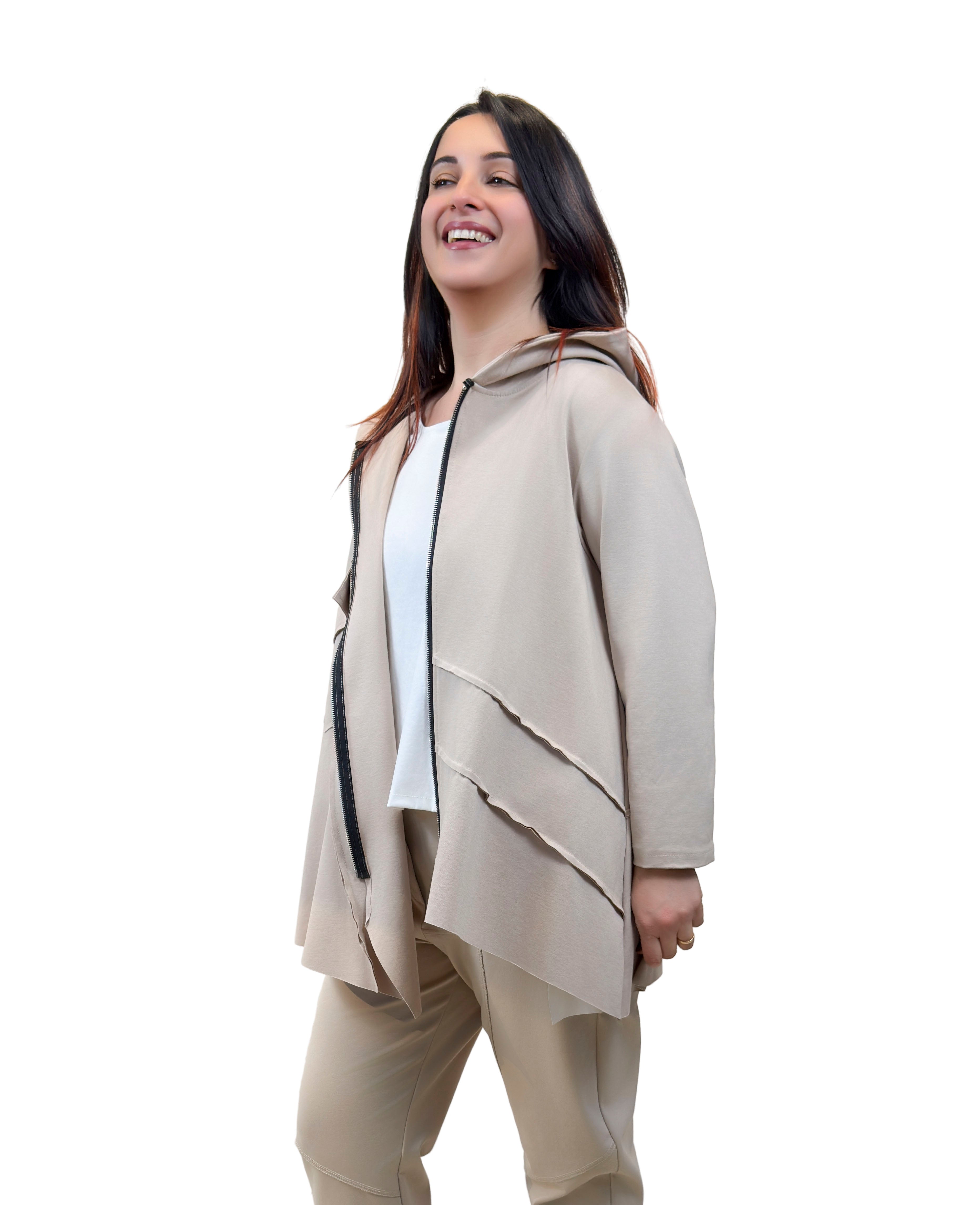 Felpa in Punto Milano con cappuccio - FL2614