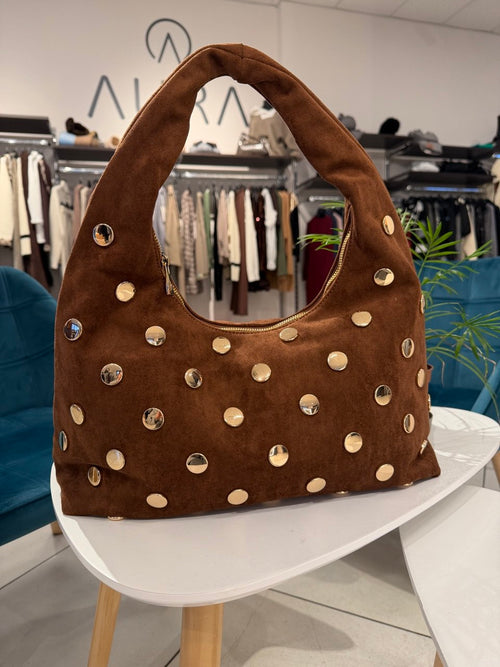 Borsa scamosciata con borchie - BS2605