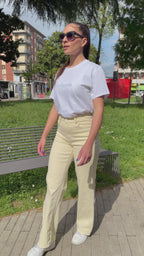 Jeans palazzo giallo - JS2621