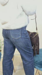 Borsa hobo scamosciata con frange - BS2606